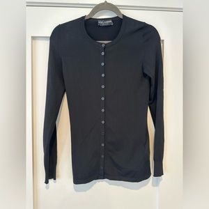 DOLCE GABBANA fitted black cardigan XS S 40 Italy